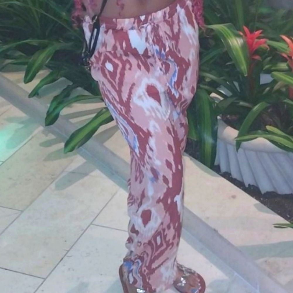 multicolor printed drawstring loose fit casual pa… - image 6